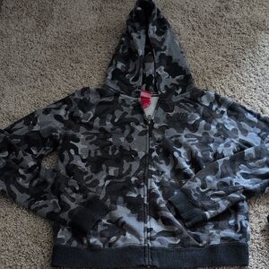 Nike Camo Hoodie - Black and Gray